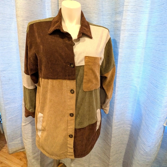 Stoosh Other - Stoosh Colorblock Corduroy Button-Up Shirt - XL